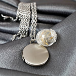 Personalisierte Pusteblumen Medaillonkette mit GRAVUR und  inkl. Fotoservice VIK-107