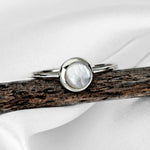 Perlmutt Ring - 925 Sterling Silber - Minimalist Schmuck - RG925-12