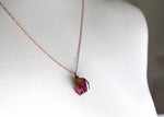 Echte Rosenkette - Romantischer Schmuck aus 925 Sterling Rosegold Vergoldet - Naturschmuck - K925-50