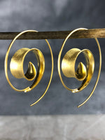 Gold Spiral Ohrringe - 925 Sterling Gold Vergoldete Kreolen Luxuriöse Elegante Ohrhänger OHR925-70