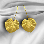 Tropische Blätter Ohrringe - 925 Sterling Gold Vergoldet - OHR925-23