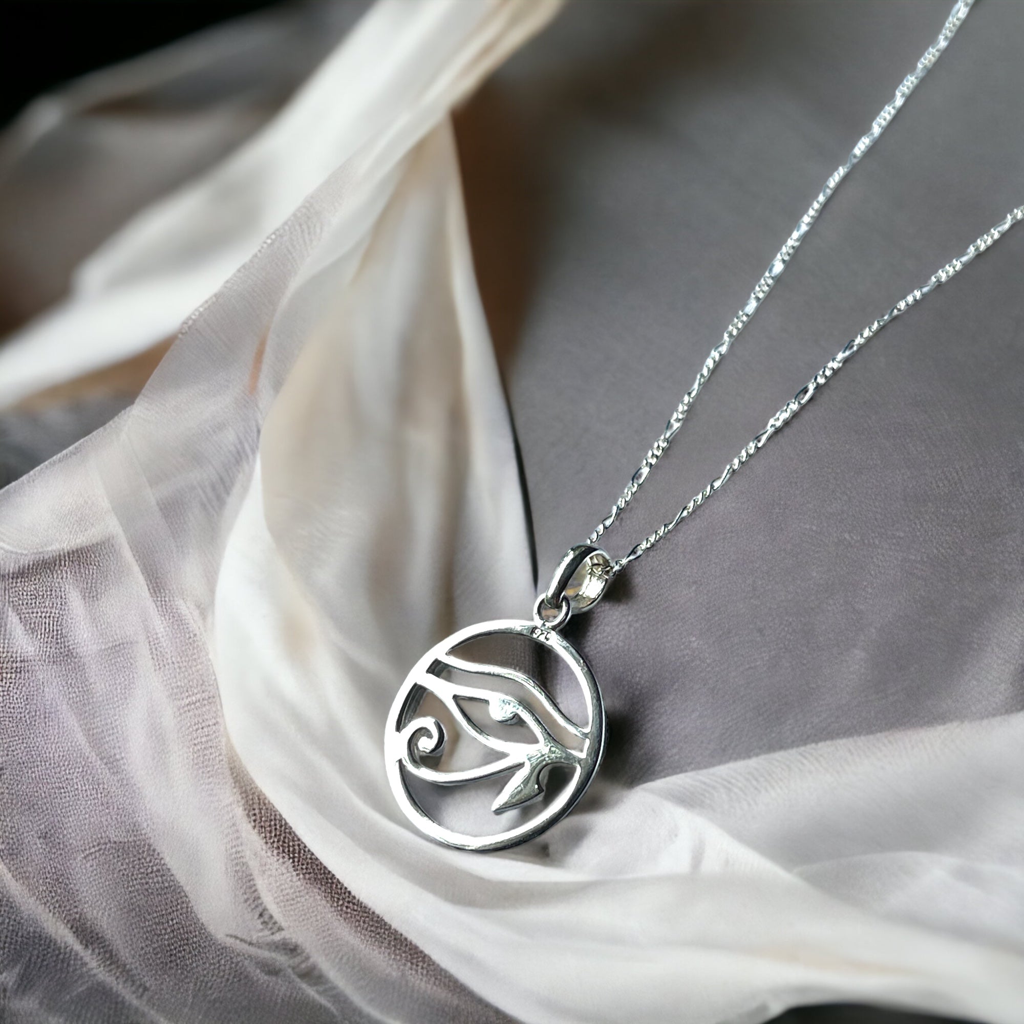 925 Sterling Silber Kette mit Auge von Osiris Anhänger - Mystisches Äg ...