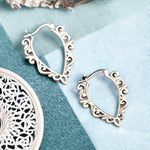 Aura Ornament Ohrringe - 925 Sterling Silber Orientalische Märchenhafte Ohrhänger - OHR925-62
