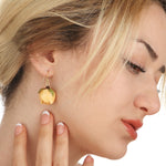 Boucles d'oreilles en plaqué or sterling 925 avec de vraies roses - EAR925-127