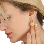 925 sterling guldpläterade örhängen med riktiga rosor - öron925-127
