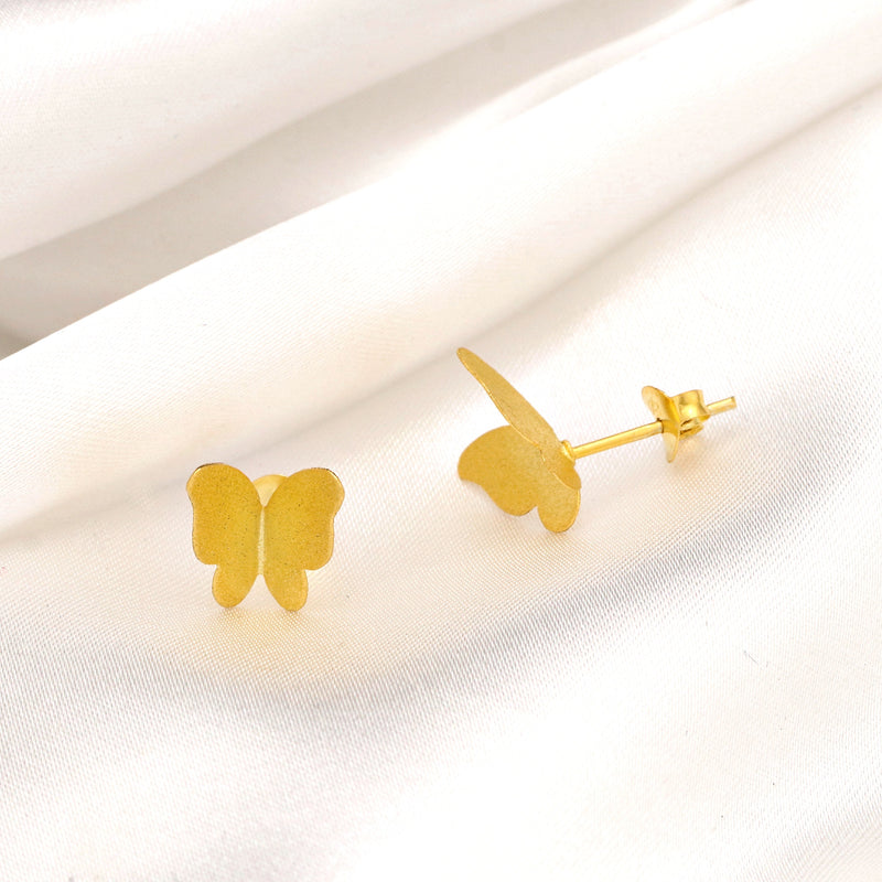 Boucles d'oreilles mini-papillons - Boucles d'oreilles dorées au minimaliste 925 Sterling Or - Ear925-99