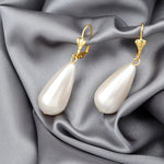 Brautschmuck Perlen Ohrringe - Klassische Ohrhänger im Vintage Stil - VINOHR-99