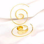 Guld Spiral örhängen - 925 Sterling guldpläterade Hoops lyxiga eleganta Drop örhängen OHR925-70
