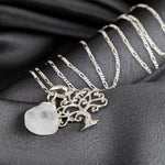 925 Sterling Silver Gemstone Chain "Grob & Moonstone" - K925-45
