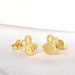 Boucles d'oreilles mini-goujons d'abeilles - Boucles d'oreilles dorées en or sterling 925 - EAR925-98