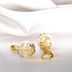 Real Pusteblumen Earrings Gold Earrings with Lion Tooth seeds VINOHR-71