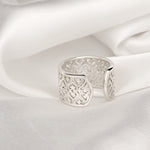 Ornemental 925 Sterling Silver ring oriental style Size Adjustable Statement Ring rg925 - 15