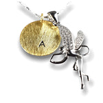 Ensemble de bijoux de tampon de lettres personnalisables - 925 Sterling Silver Gold Coin Fairy - K925-99