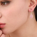 925 Sterling Silver Rose Quartz Earrings - Elegant Gemstone Jewelry Ear925-102