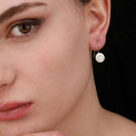 Shiva Eyes Earrings - 925 Sterling Silver Minimalist Shell Ocean Lake Maritime Jewelry - Ear925-53