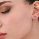 Boucles d'oreilles Mini goujons de Moon Star - Boucles d'oreilles Sterling Minimalist Minimaliste Minimaliste - Ear 925-61