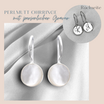 Pärlemor örhängen nätta Silver lyxiga minimalistiska smycken i vitt-OHR925-57