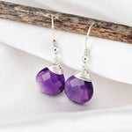 Boucles d'oreilles en cristal violet - 925 boucles d'oreilles en argent sterling - ohr925 - 85