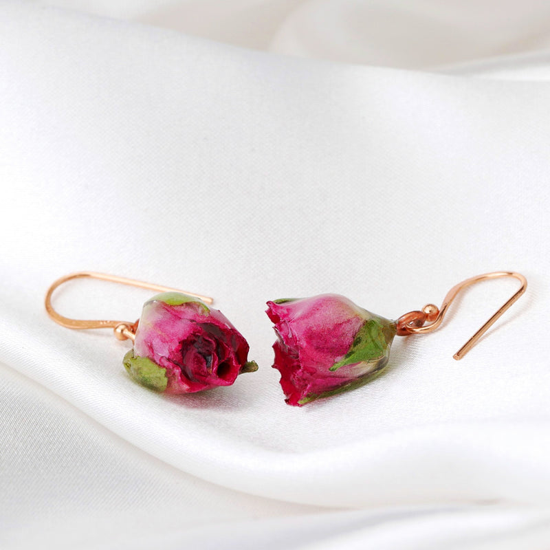 925 Sterling-Les boucles d'oreilles avec des roses