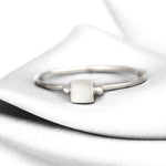 925 Sterling Silver Square Ring Pearl Motton - RG925-28