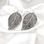Antique leaves XL earrings - elegant gift idea for nature lovers and garden friends - vinohr-28
