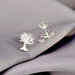 Living Tree Mini Stud Örhängen - 925 Sterling Silver Minimalistiska Små träd Örhängen - Ear925-124
