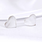 Heart-shaped mother-of-pearl earrings out of 925 sterling silver-OHR925-94