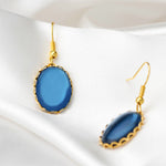 Blå skimrande örhängen-guldpläterade smycken i Vintage stil-VINOHR-65