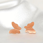 Mini Schmetterlinge Ohrstecker - Minimalistischer 925 Rose Vergoldete Ohrringe - OHR925-46
