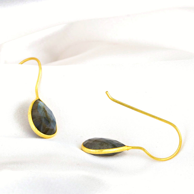 925 Sterling Silver Gold-plated Labradorite Earrings