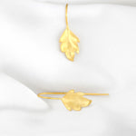 Feuilles d'automne Boucles d'oreilles en or - Boucles d'oreilles 3D met en plaqué or sterling 925 - EAR925-34