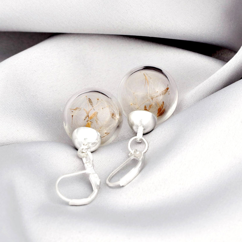 Pusteblumen Ohrringe - Florale Ohrhänger - Minimalistischer Silber Naturschmuck - VINOHR-10
