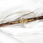 Bracelet floral de pissenlit de pandelion - bijoux en térarium plaqué or doré - retar-15