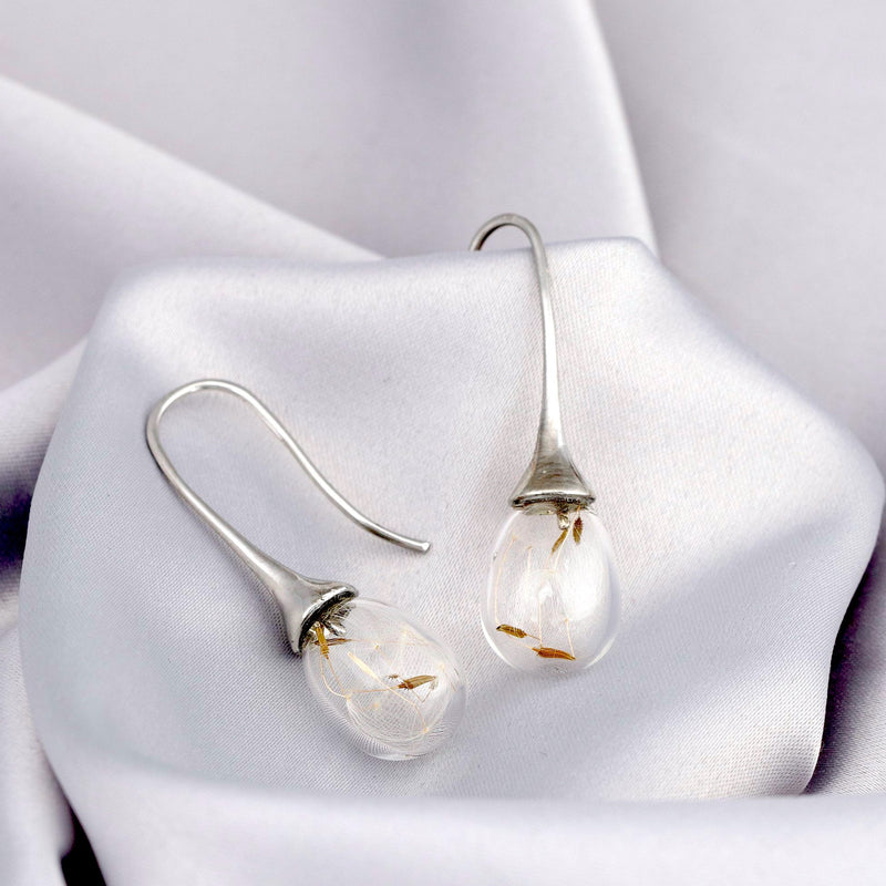 Boucles d'oreilles pustebumen - ce que vous souhaitez boucles d'oreilles - fleurs simple argent bijoux naturels - vinohr - 10
