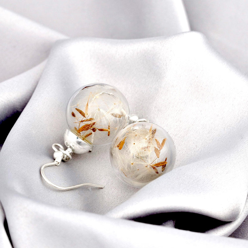 Boucles d'oreilles en fleurs de pulpe véritables romantiques - argent sterling 925 - bijoux élégants floraux - EAR925-12