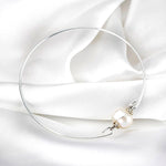Sötvattenspärla armband-Silverpläterad naturlig pärltråd maritima minimalistiska smycken-RETARM-29