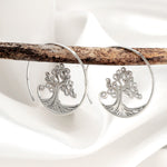 Grob Spiral Örhängen - 925 Sterling Silver Tree of Life Örhängen Ear925-79