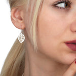 925 sterling earrings "silver leaves" - Ear925-12