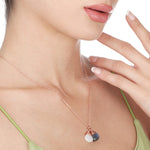 Labradorite Moonstone Necklace - 925 Sterling Rose Gold Gold Plated Chain - K925-144