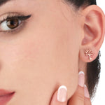 Arbre de vie Mini fiche auriculaire-925 Sterling Rosegold Vergolé Boucles d'oreilles-OHR925-135