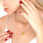 Personalized Necklace with Freshwater Pearls and Engraving Service - VIK-40
