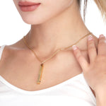 3D Barrenkette mit Gravur - Personalisierte Halskette / Gold, Silber oder Rosegold VIK-109