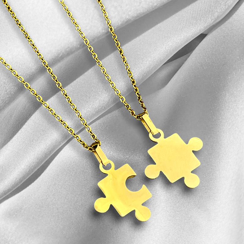 Gold plated puzzle chain in double pack friendship chains Gift