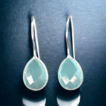 Aquamarine örhängen - 925 Sterling Silver lyxiga ädelsten örhängen-OHR925-105