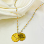 Personalized Engraved Jewelery Gemstone Necklace with Aquamarine VIK-83