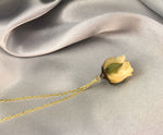 Echte Rosen Anhänger - Cremeweiss - 925 Sterling Gold Vergoldete Halskette - K925-36