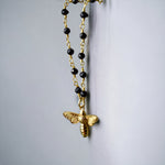 Collier Bumblebee Gold avec Onyx - Chaîne de pierres précieuses avec pendentif Petite Bees - Vik-03