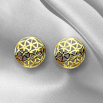 Boucles d'oreilles plaquées or dorées de 925 "Fleur de la vie" - EAR925-106