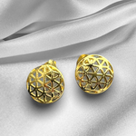 Boucles d'oreilles plaquées or dorées de 925 "Fleur de la vie" - EAR925-106