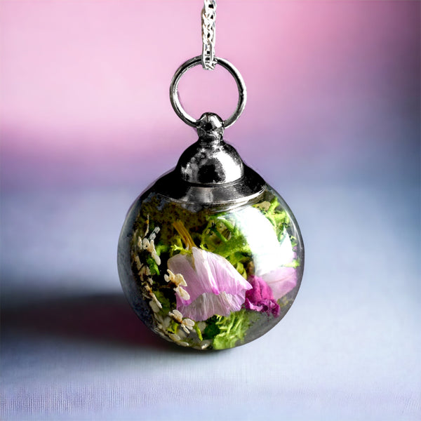 Collier Créateur En Argent Sterling 925 - Pendentif Bouquet De Fleurs - Bijou Artisanal